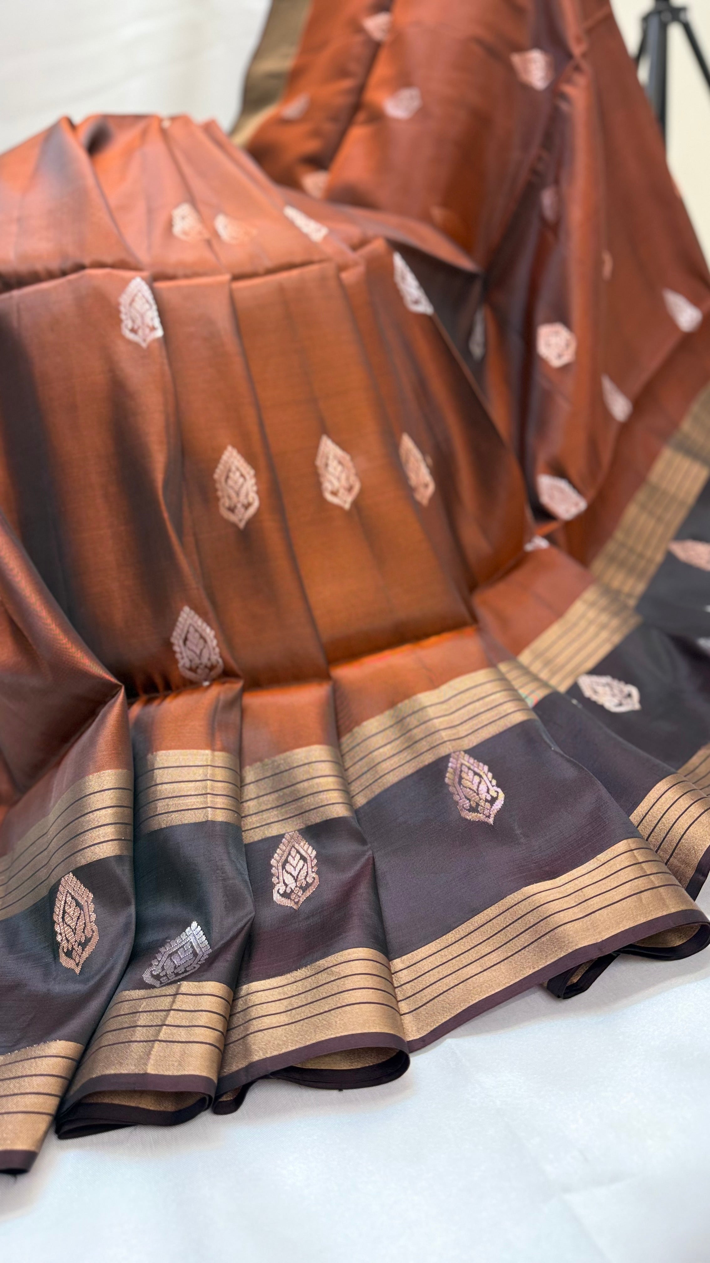 Kanchi Pattu Saree Brown and Snuff colour