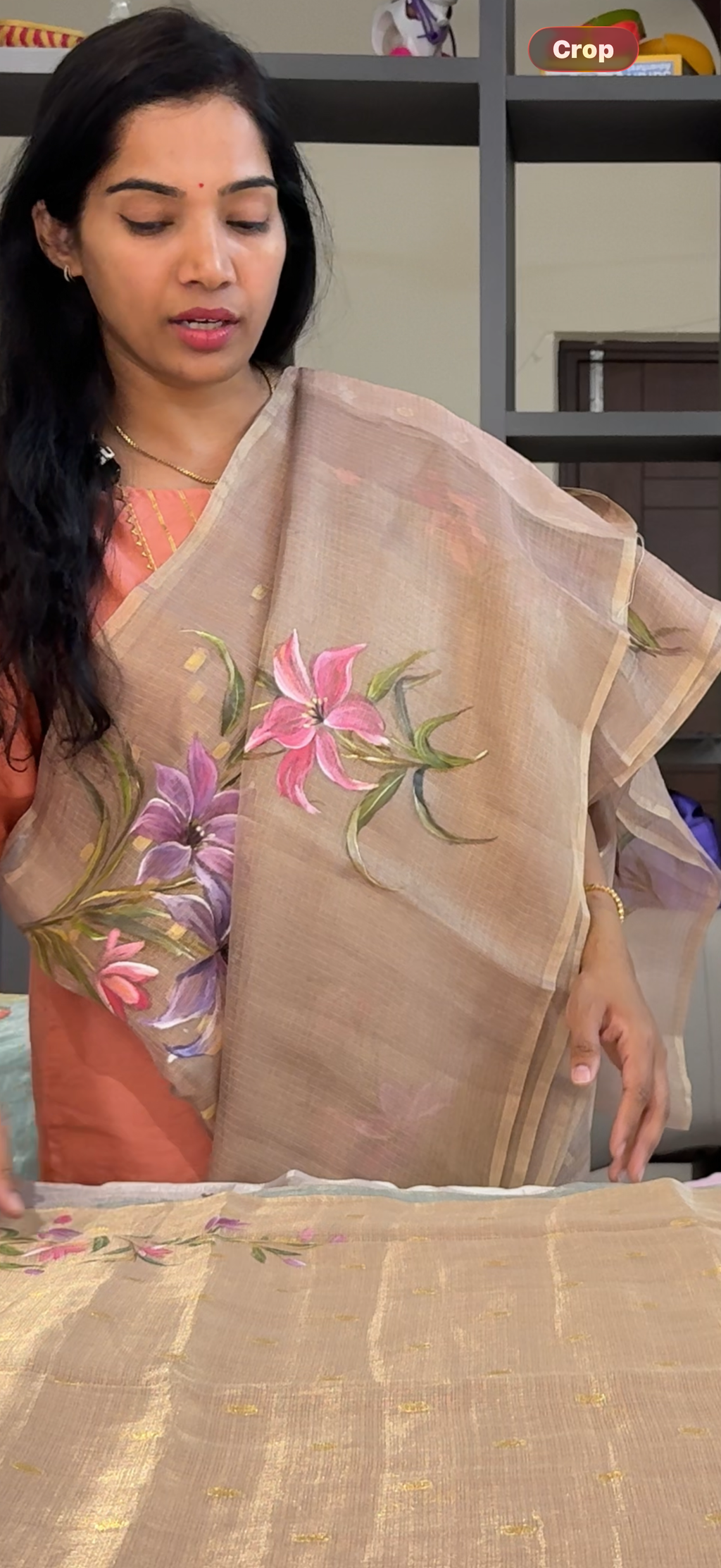 Pure Tissue Pattu hand painted saree