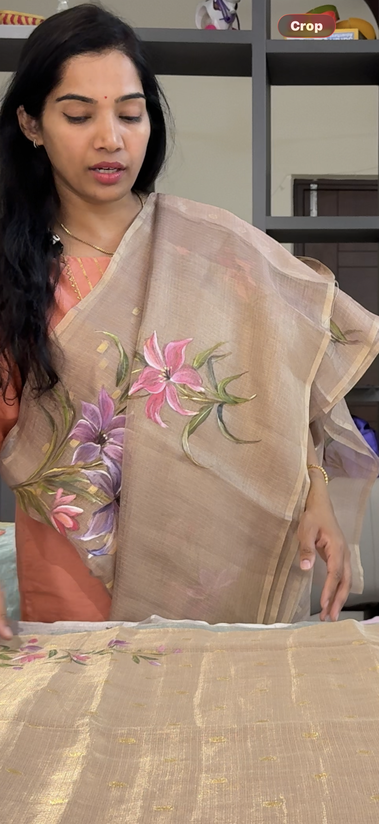 Pure Tissue Pattu hand painted saree