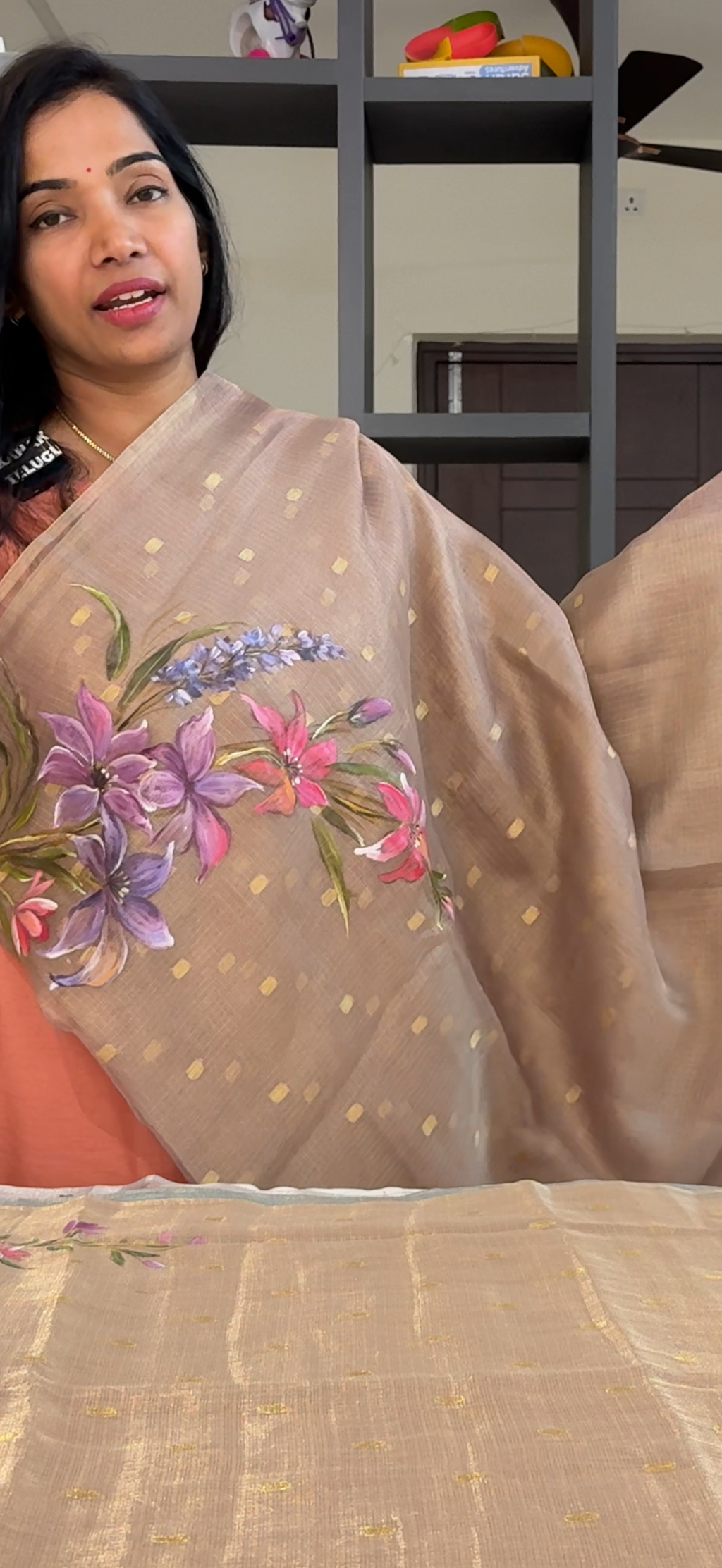 Pure Tissue Pattu hand painted saree