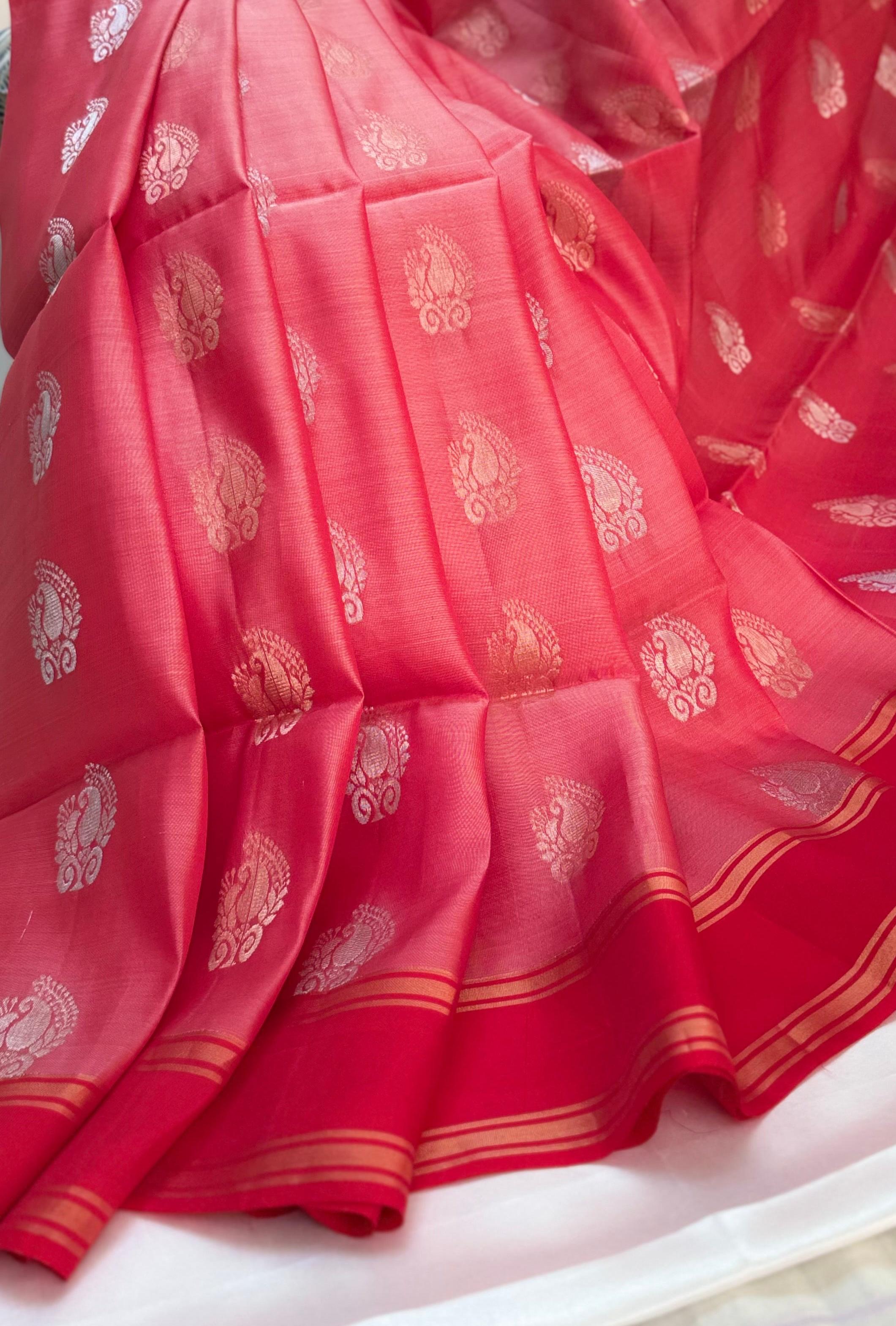 Kanchi Pattu Saree in Pretty Red