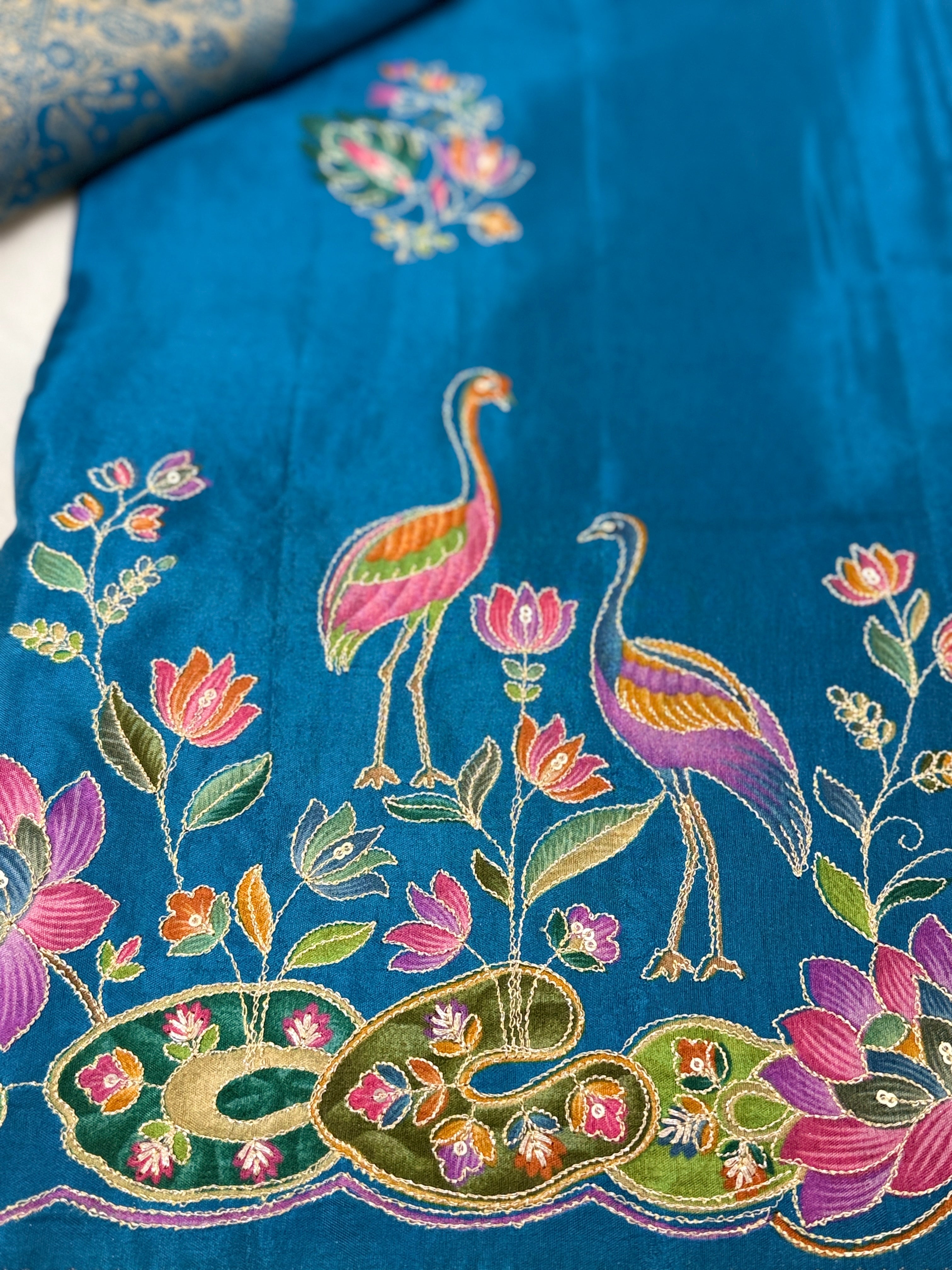 Royal Blue Banarasi Premium Dola Silk Pattu Saree