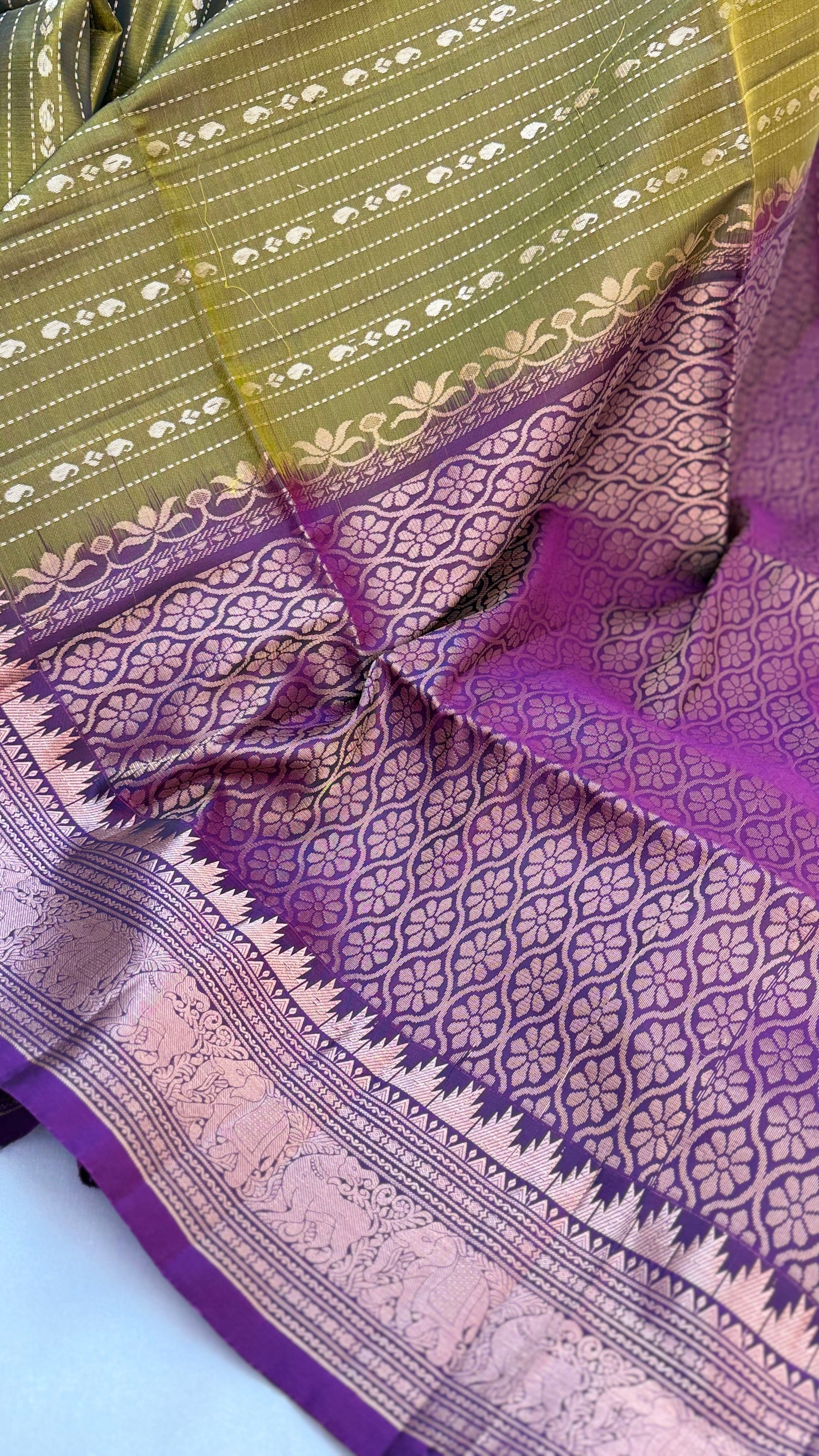 Kanchi Pattu Saree Mehendhi Green
