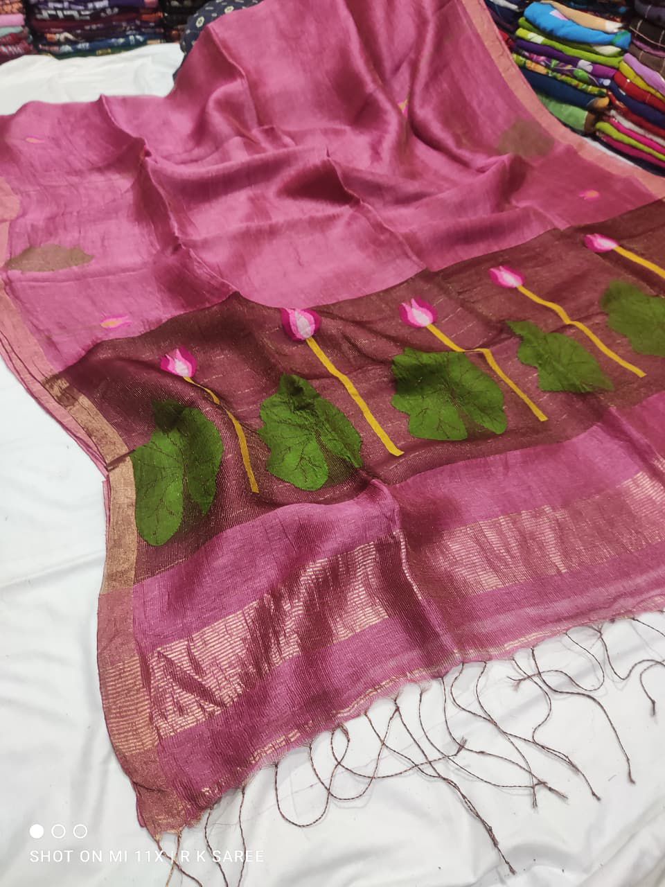 Linen Pattu Saree