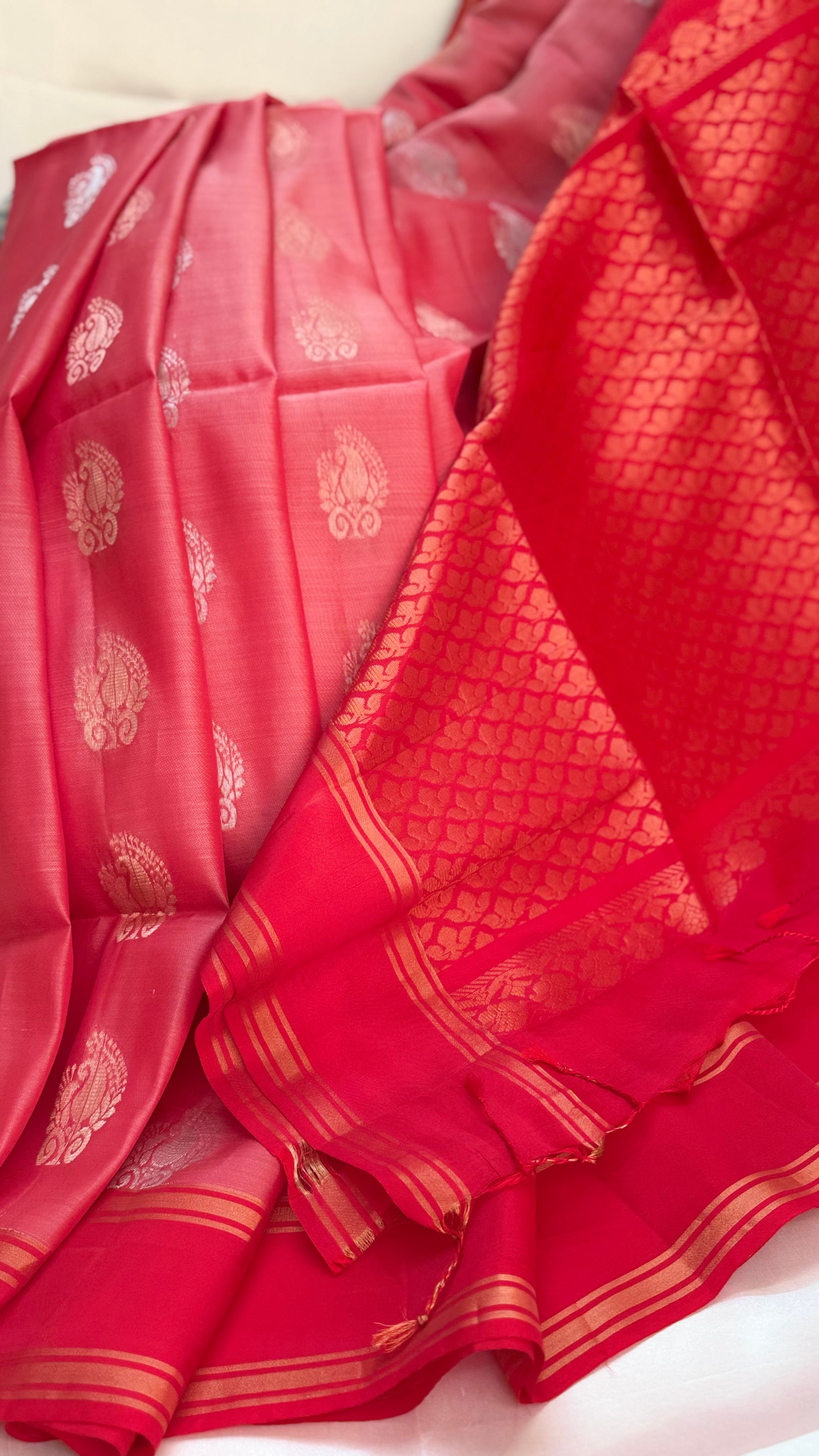 Kanchi Pattu Saree in Pretty Red
