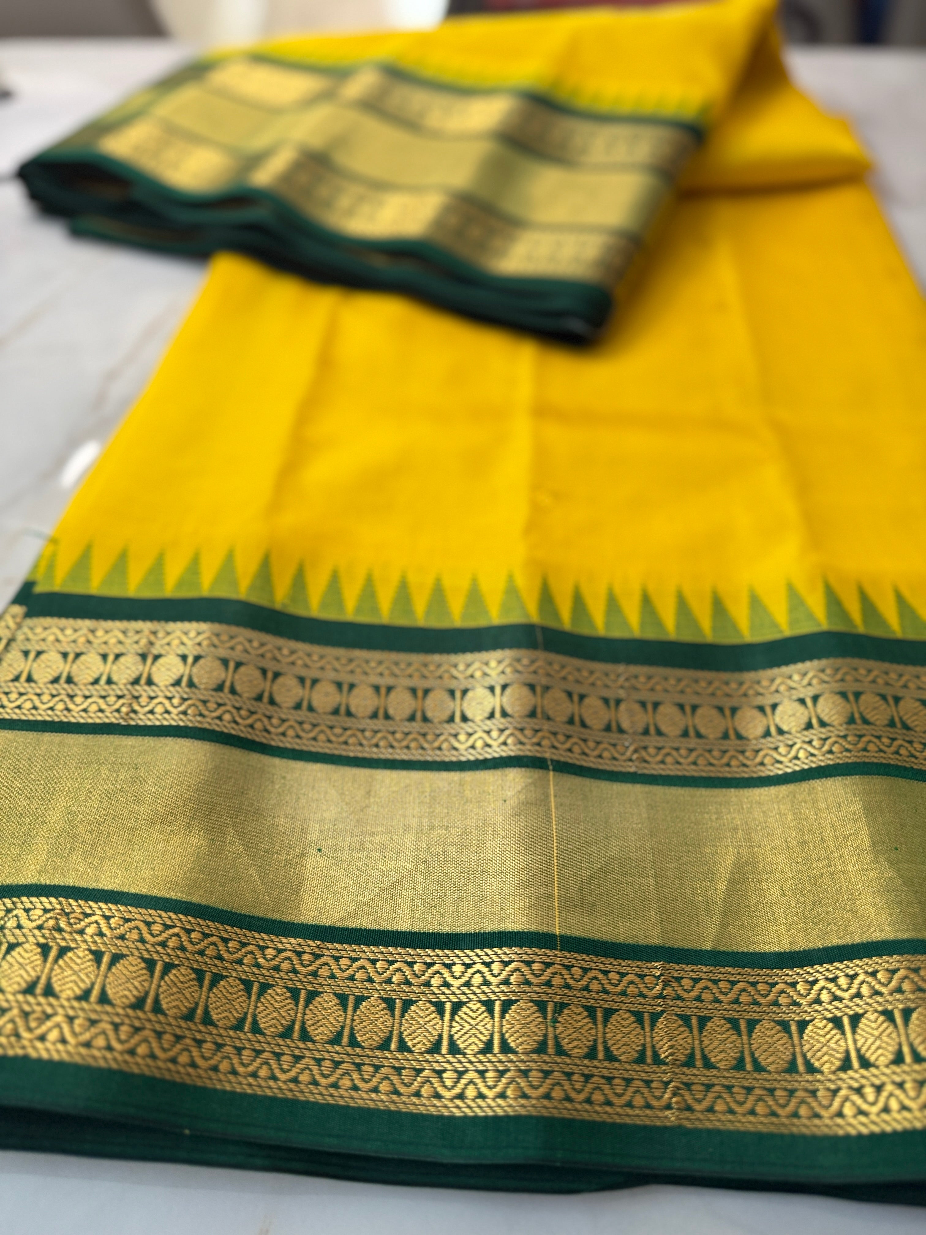 Vasudham Yellow Gadwal Saree