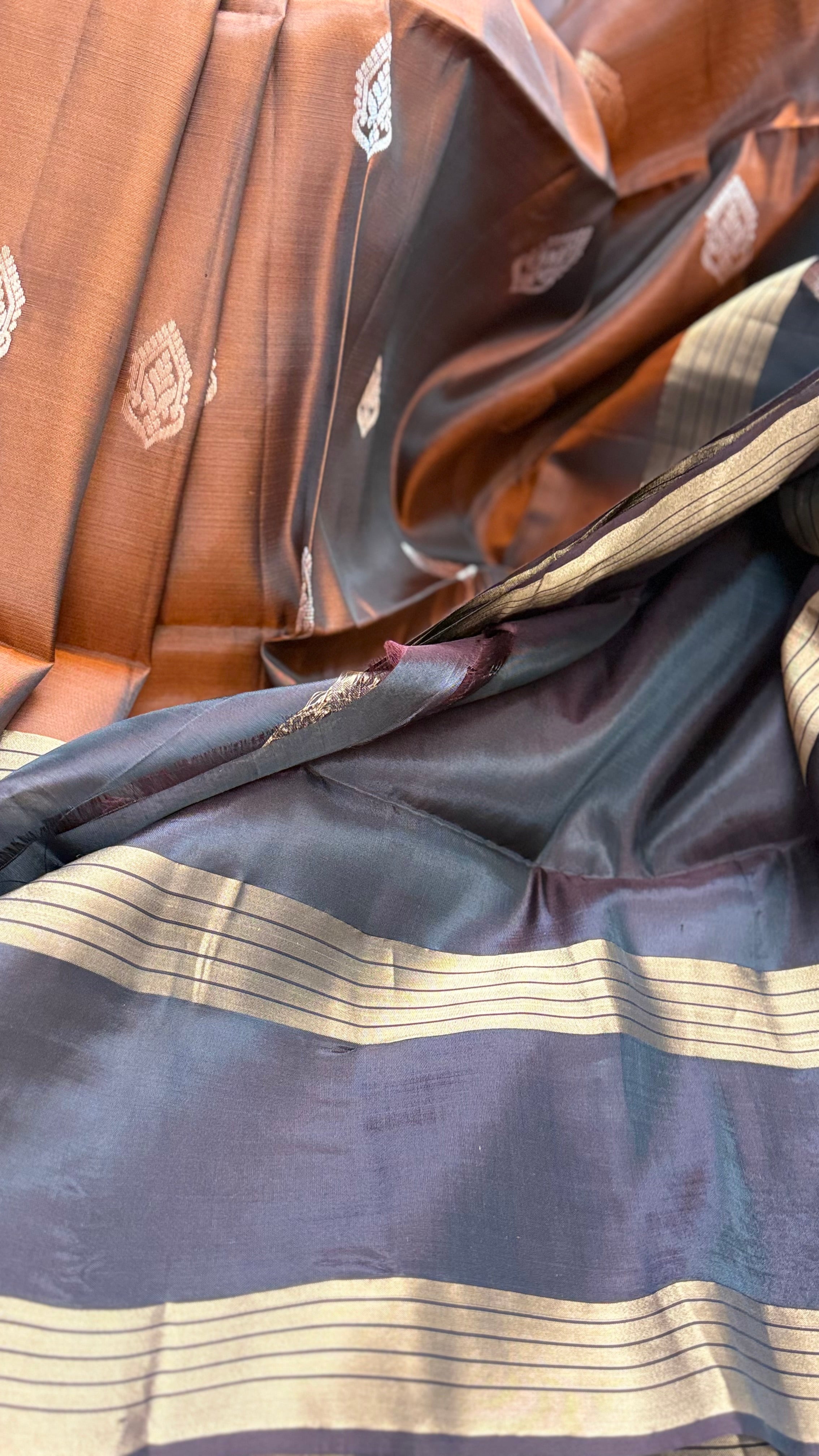 Kanchi Pattu Saree Brown and Snuff colour