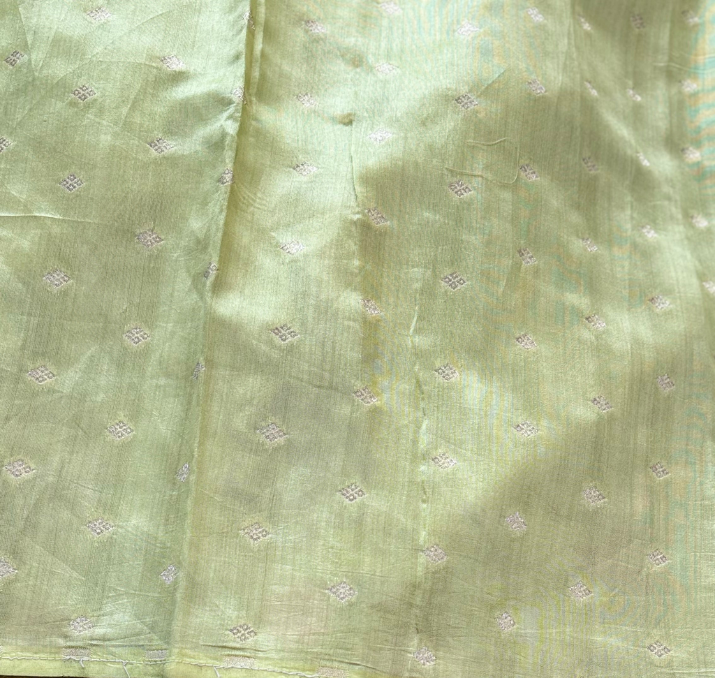Pure Handloom Tissue Pattu Saree with Iskot weaving technique and Hand Embroidery