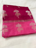 Rani Pink Banarasi Semi Khaddi Katan Georgette Saree