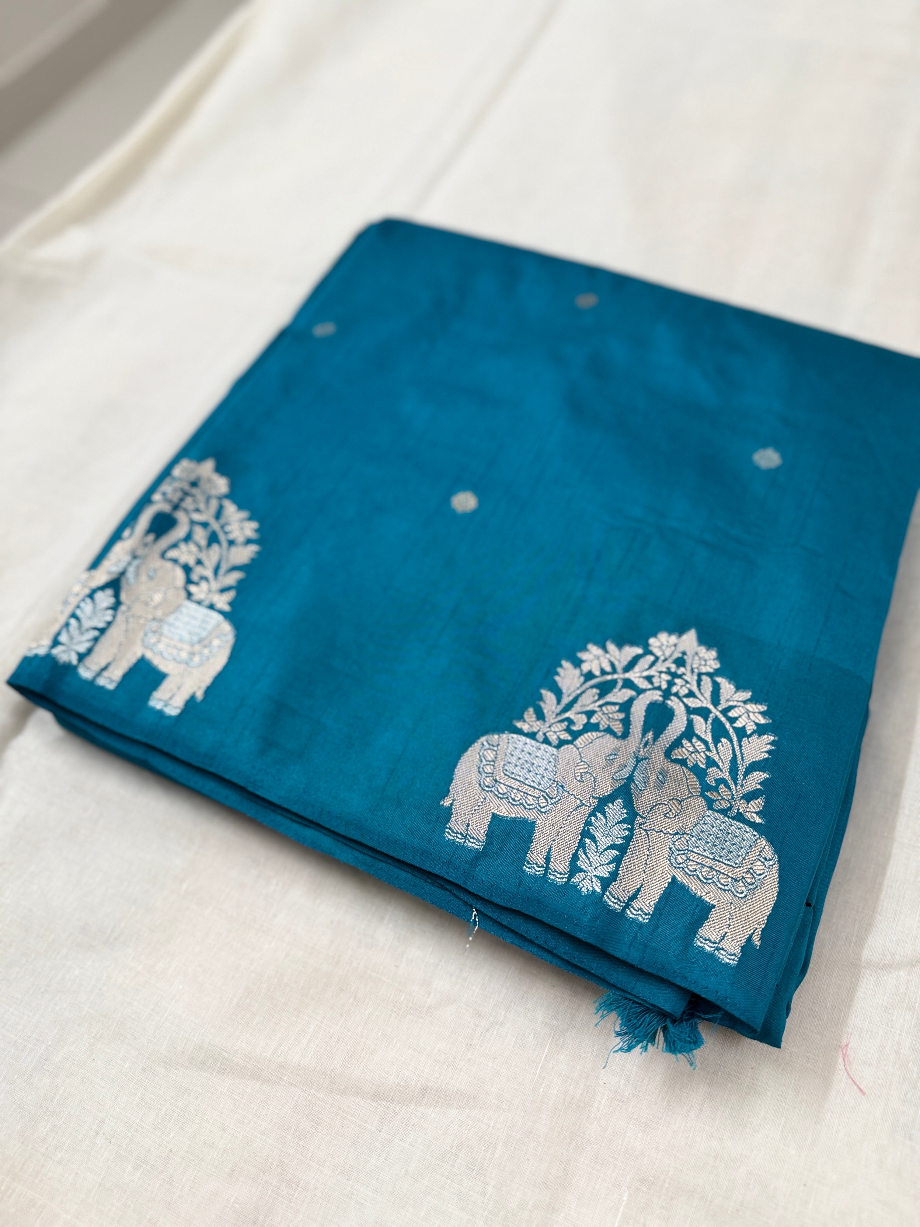 Premium Blue Banarasi Silk Saree
