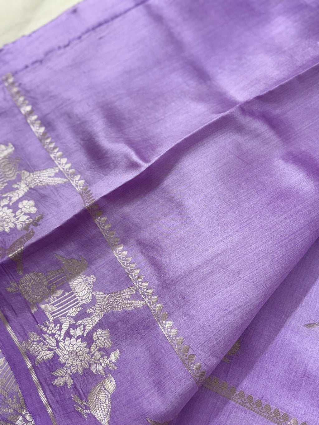 Lavender Purple Katan Pattu Saree