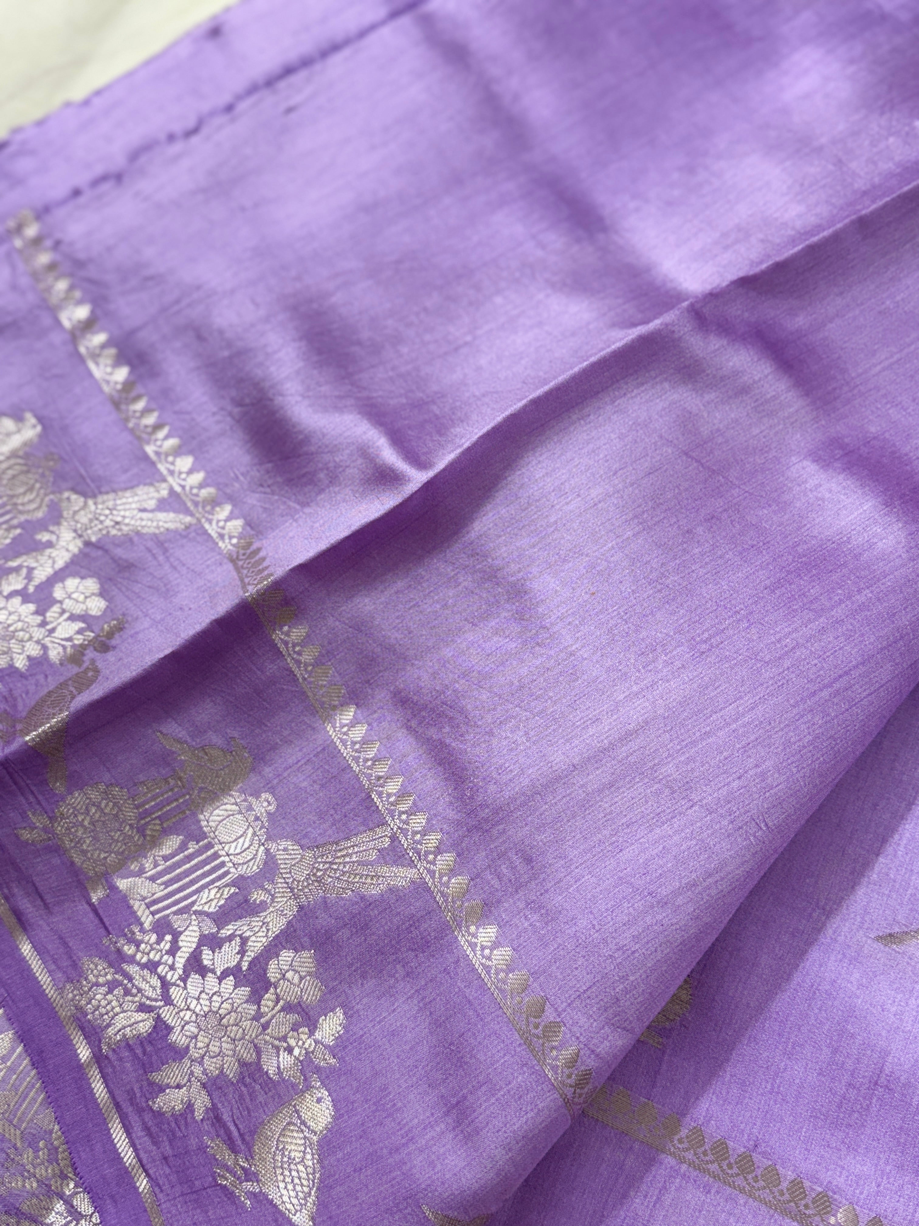 Lavender Purple Katan Pattu Saree