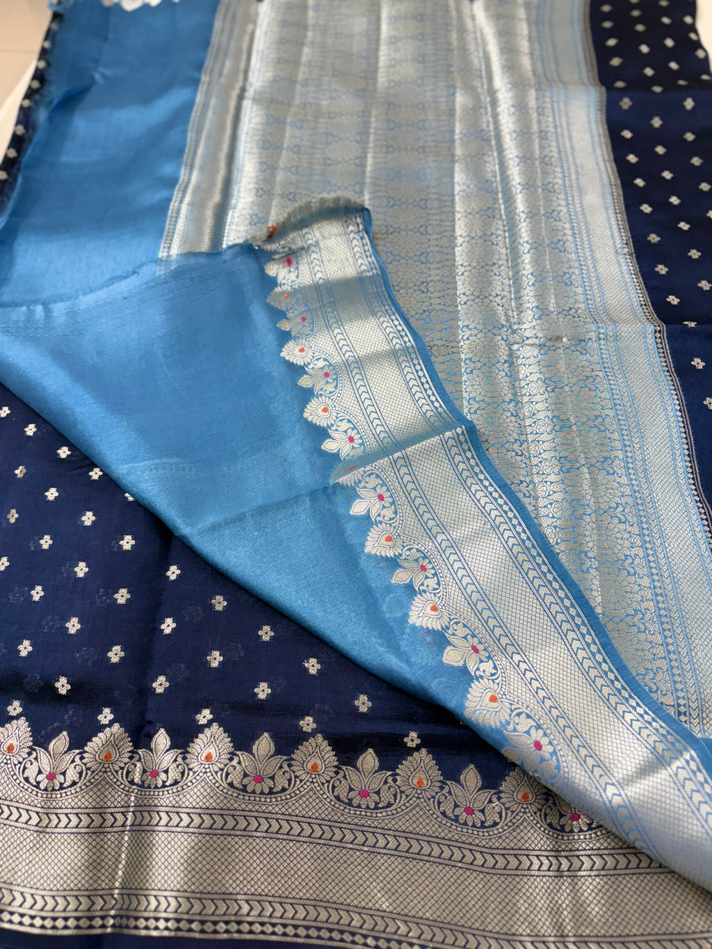 Raw Mango Royal Blue Florals Buttis