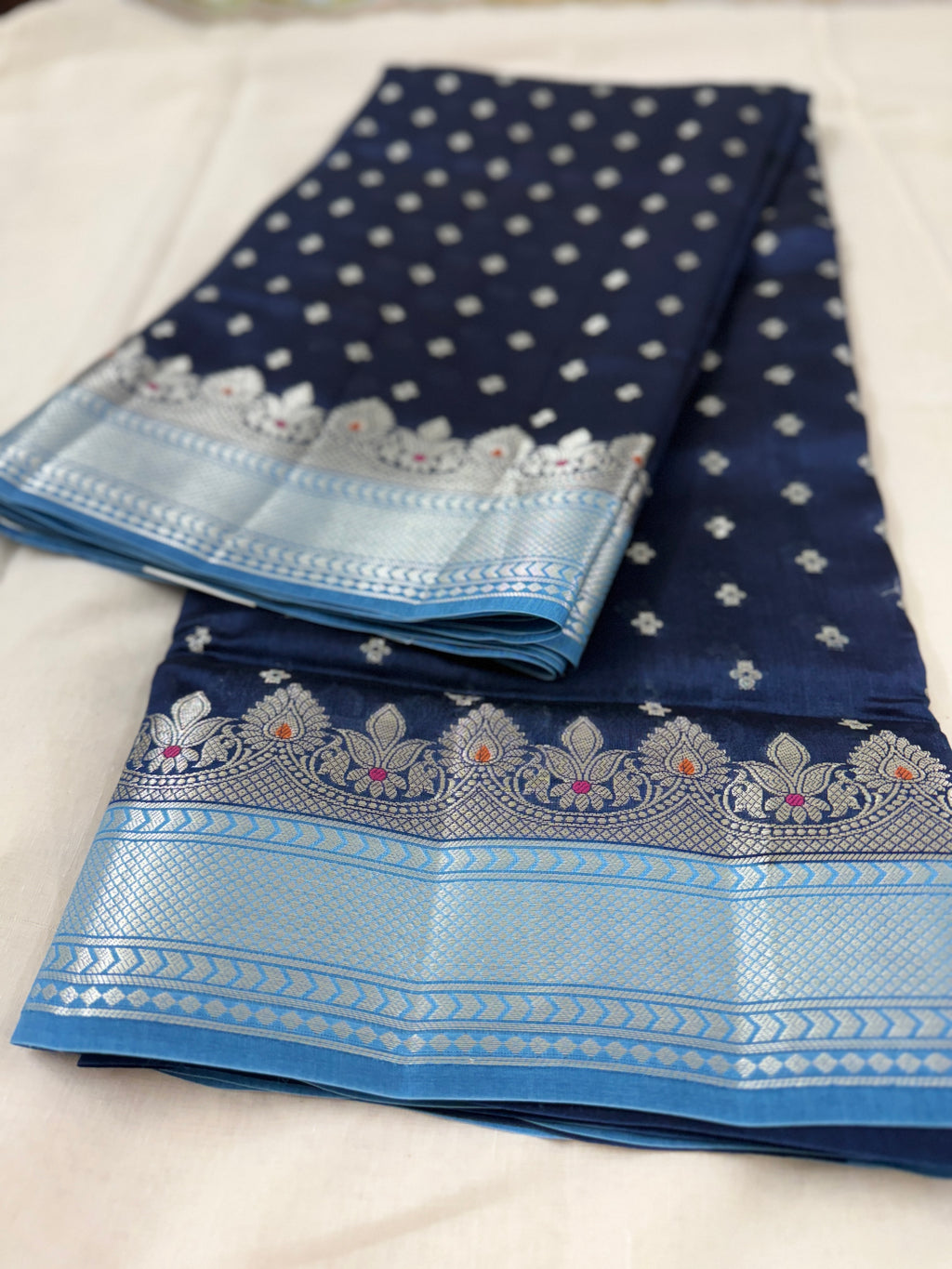 Raw Mango Royal Blue Florals Buttis