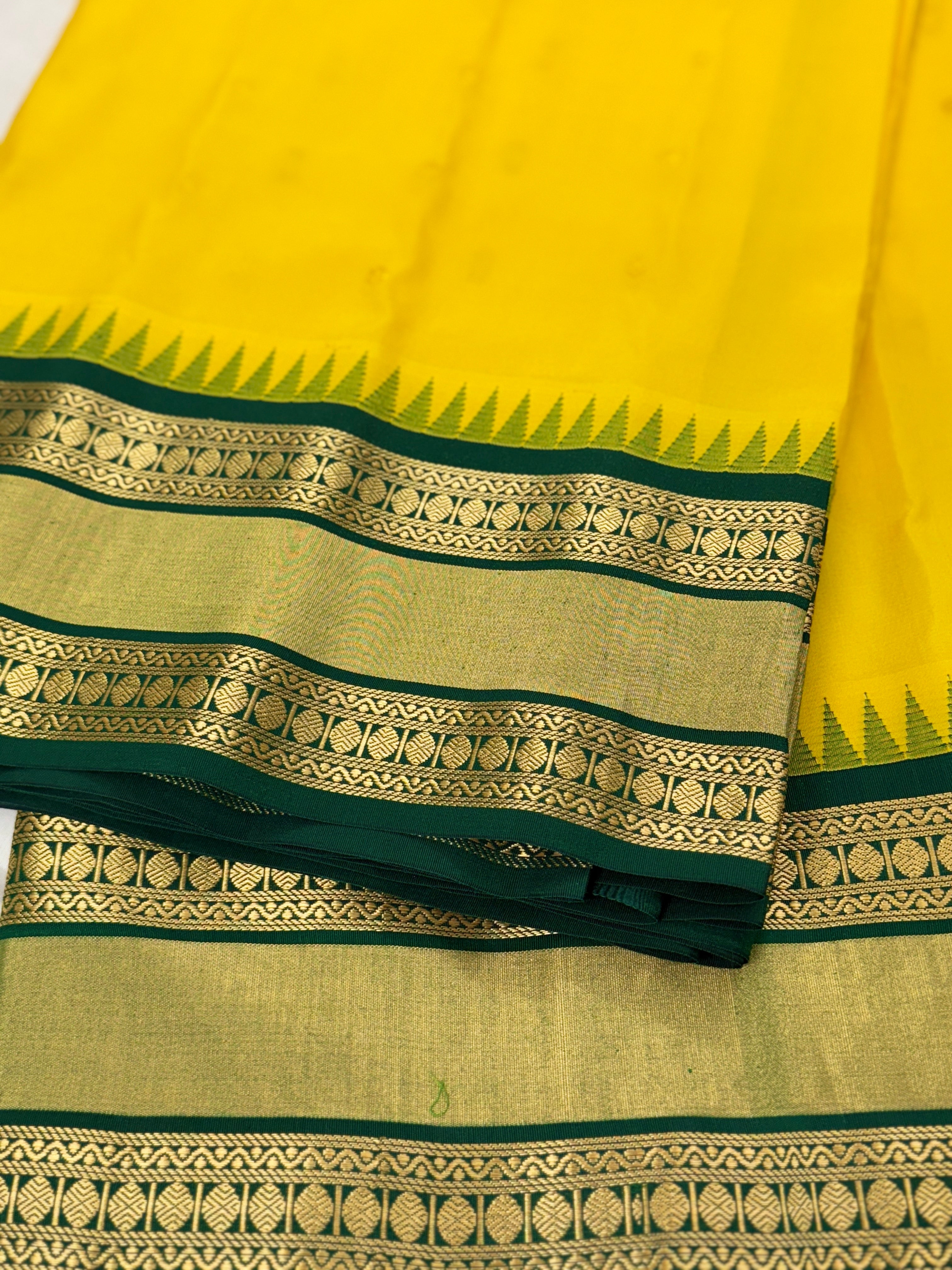 Vasudham Yellow Gadwal Saree