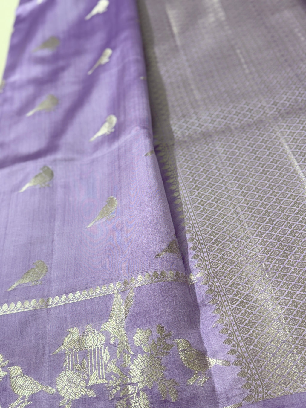 Lavender Purple Katan Pattu Saree