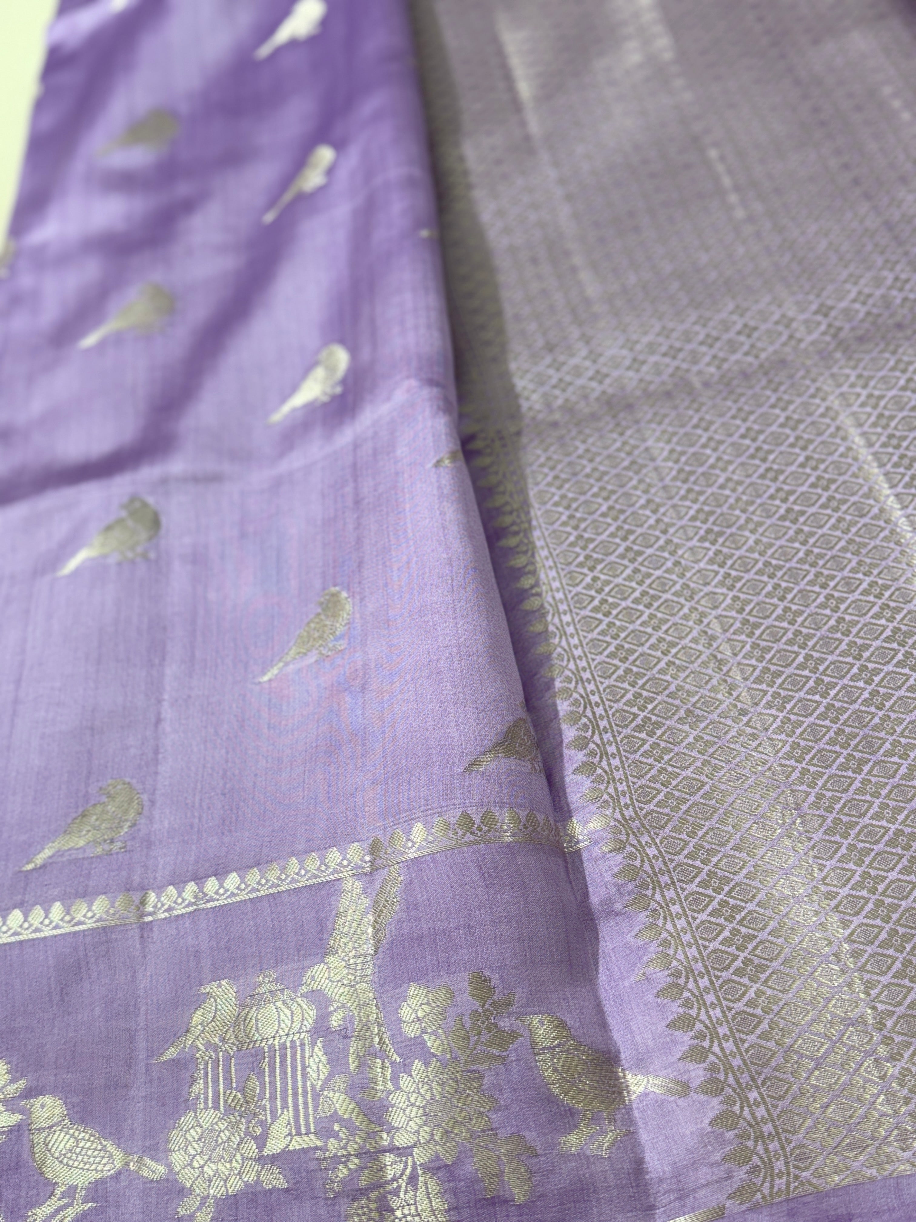 Lavender Purple Katan Pattu Saree