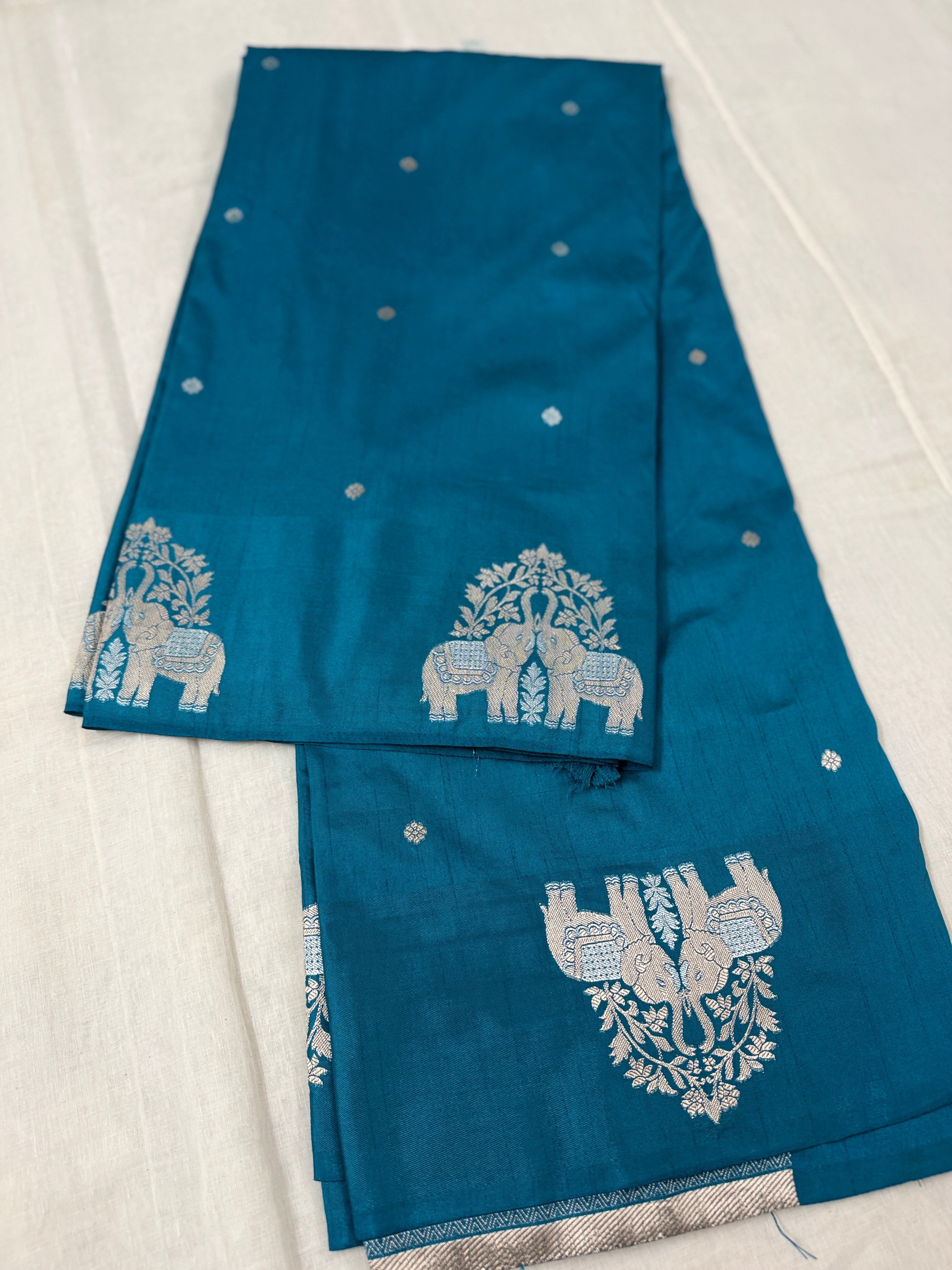 Premium Blue Banarasi Silk Saree