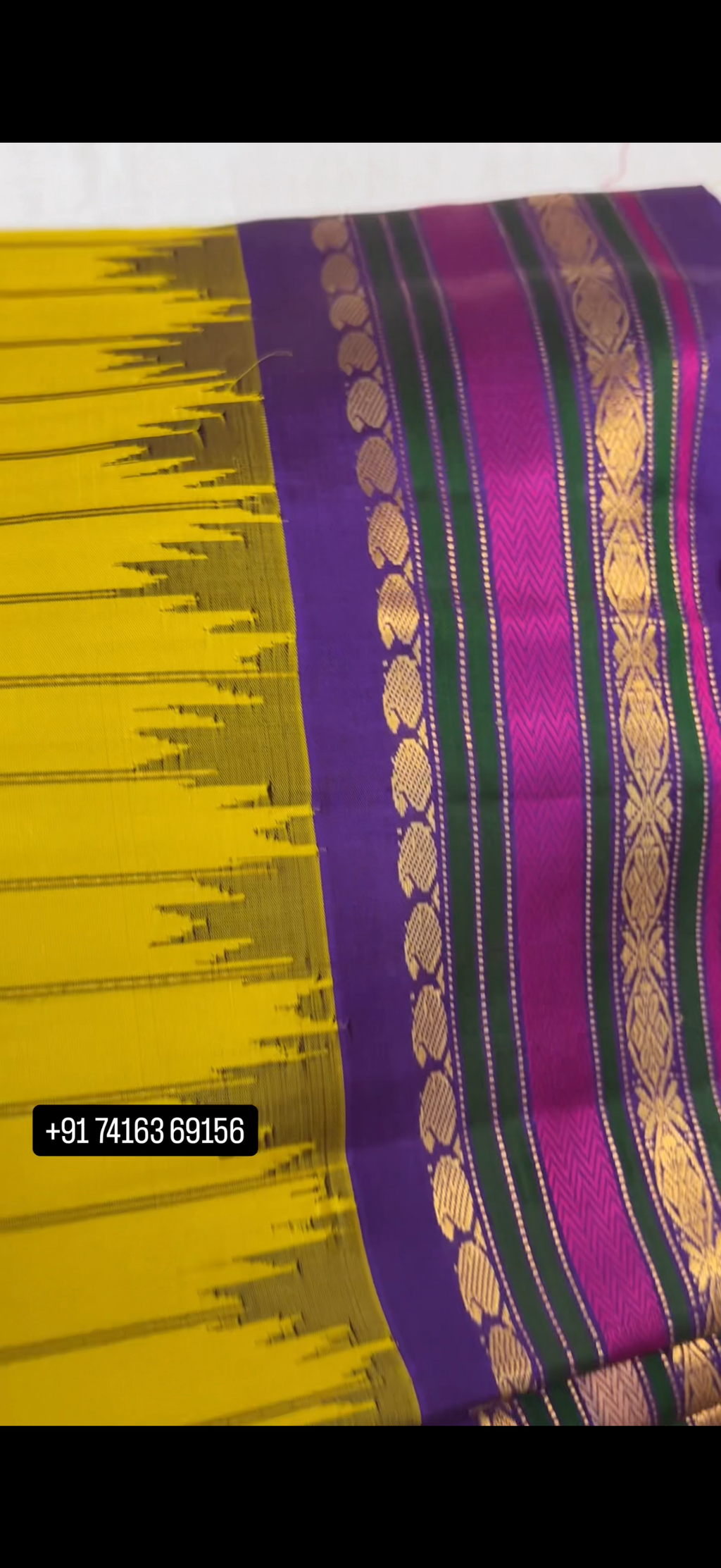 Handloom Gadwal Pattu Saree With a Pinkish Stripe