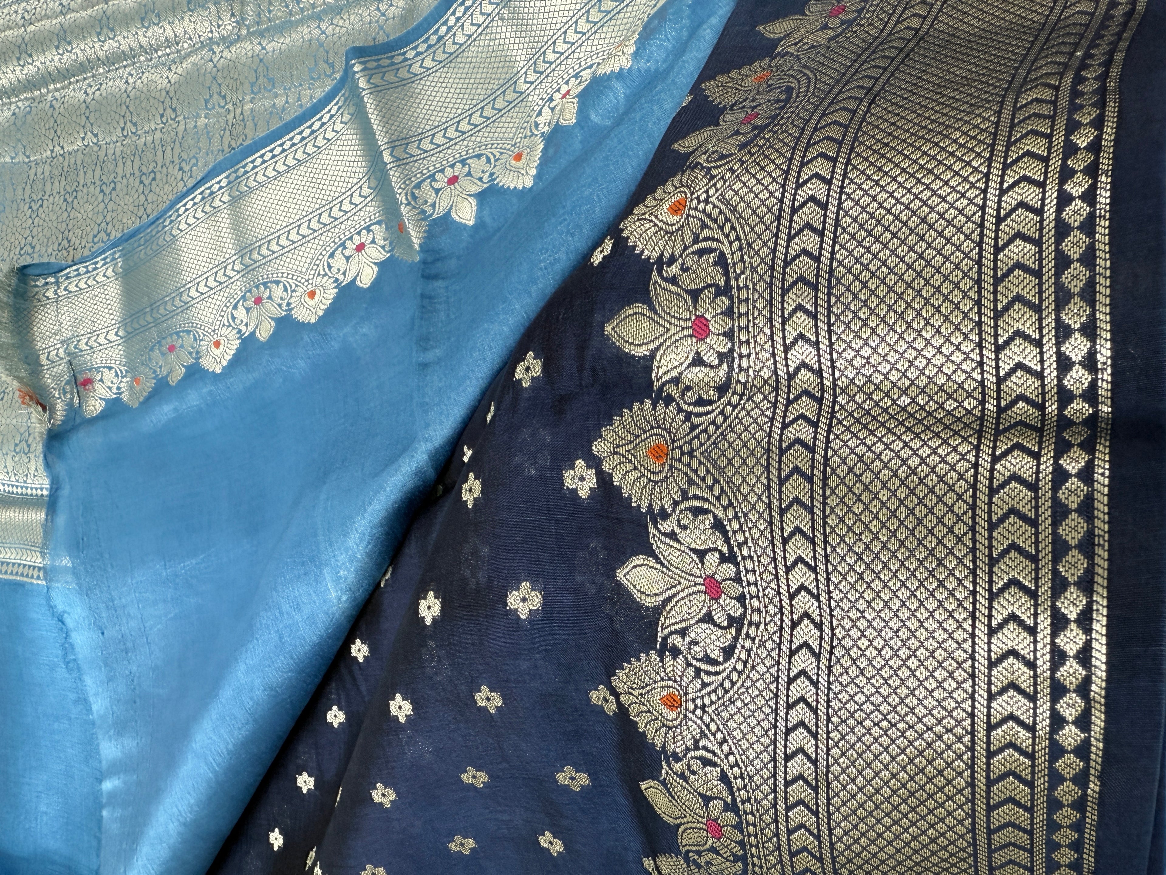 Raw Mango Royal Blue Florals Buttis