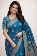 Royal Blue Banarasi Premium Dola Silk Pattu Saree